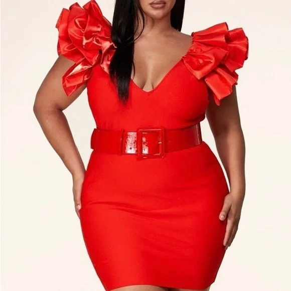 L'atiste Dresses | Latiste | Plus Size Short Sleeve Red Mini Dress | Color: Red | Size: 3X | Fabulously_Fit's Closet